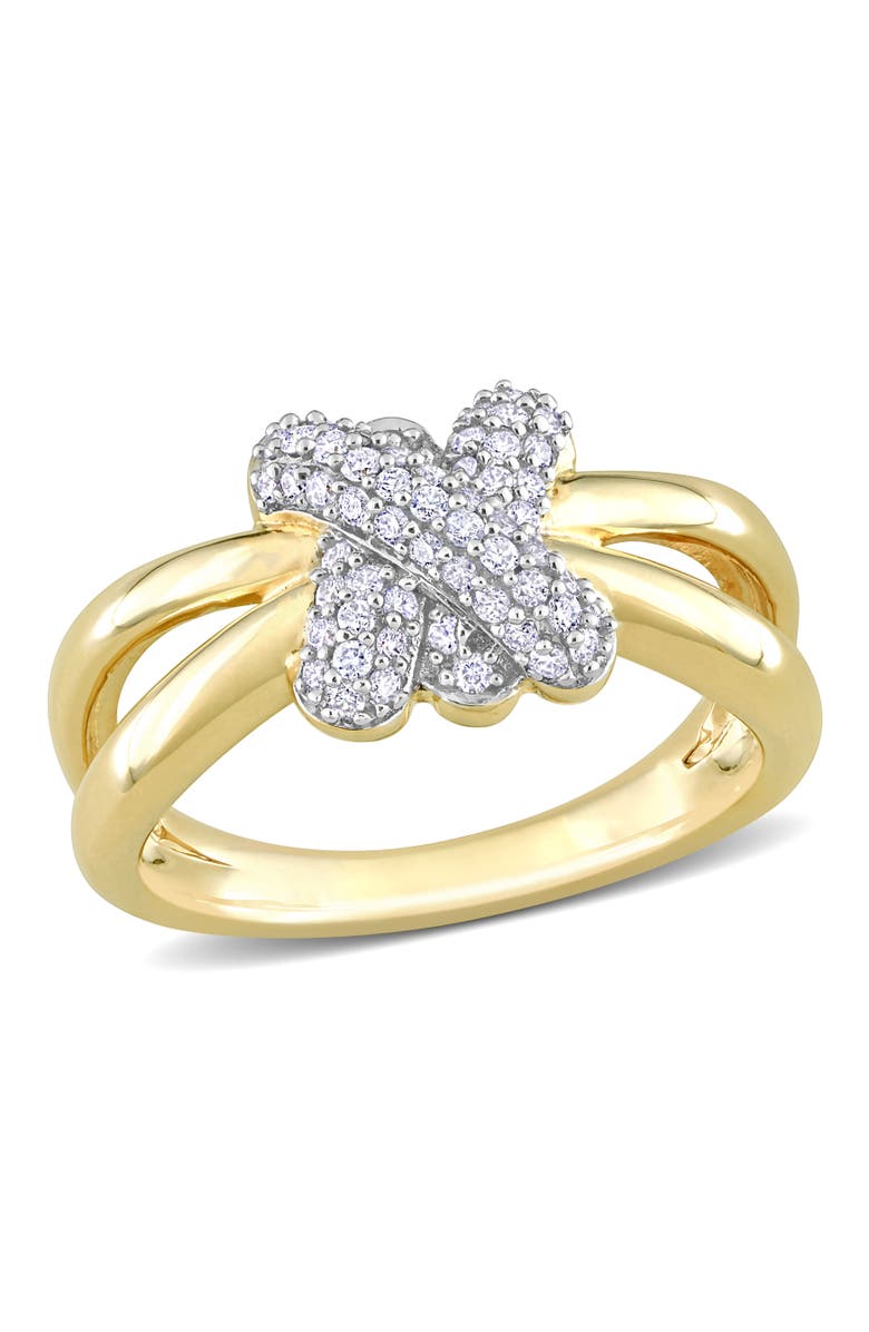 Julianna B. Diamond Love Knot Split-Shank Ring 14k, Main, color, Diamond/Gold
