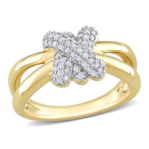 Diamond Love Knot Split-Shank Ring 14k