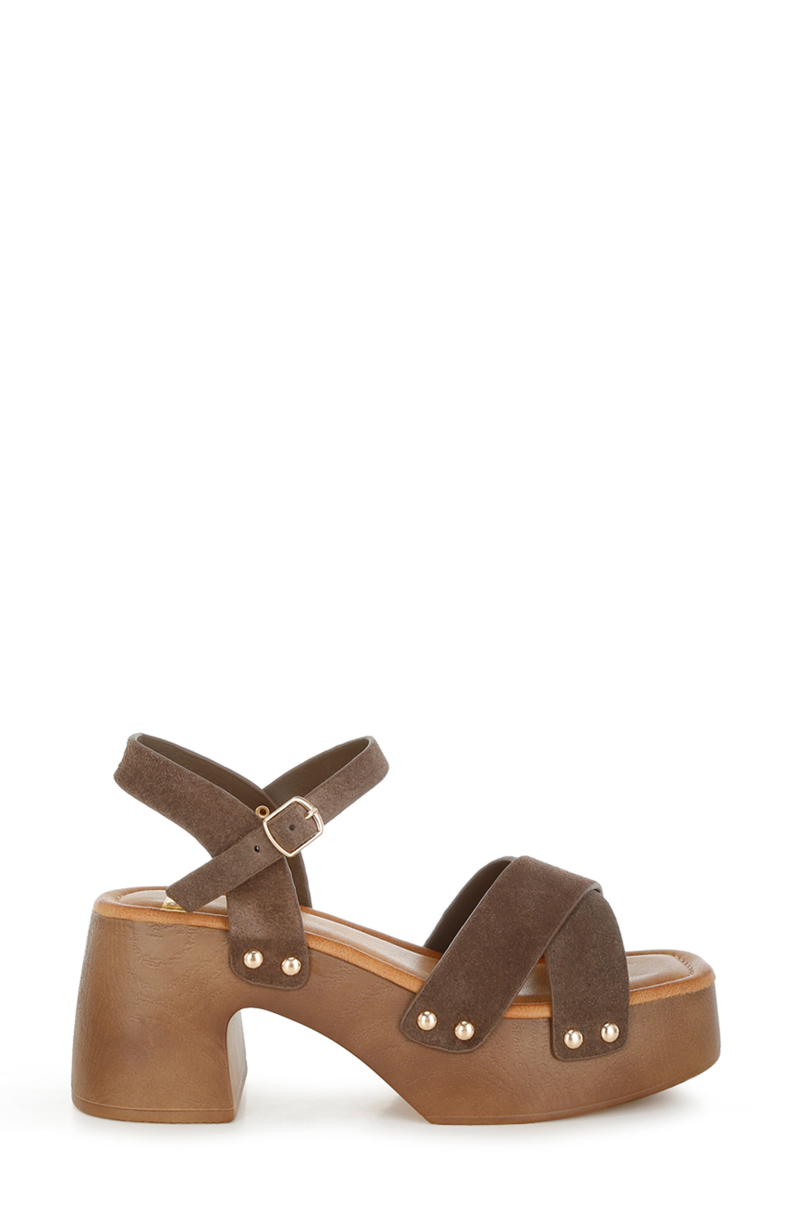 Pinkasa Ankle Strap Platform Sandal, Alternate, color, BROWN
