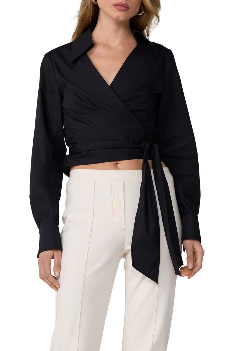 Perfect Wrap Top, Main, color, BLACK