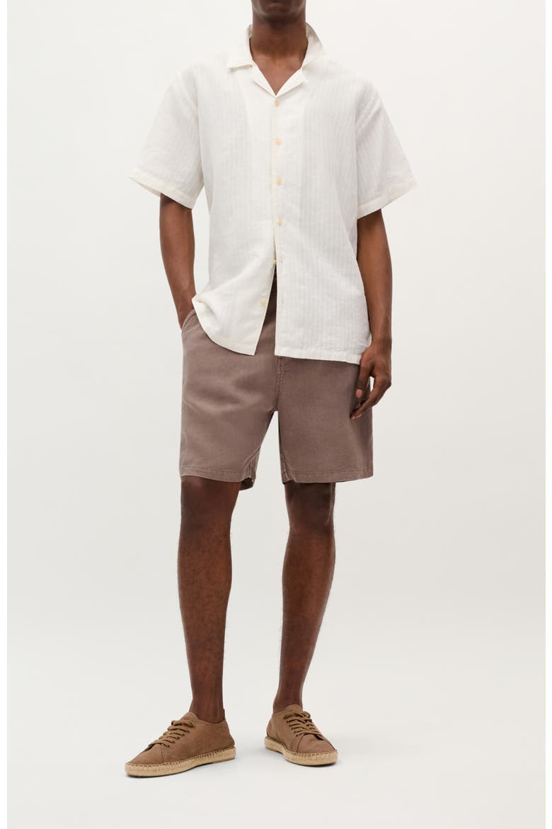 Apolo Linen Shorts, Alternate, color, Brown