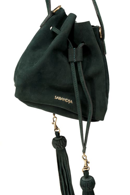 Sabandija Lechuza Suede Crossbody Bag In Green