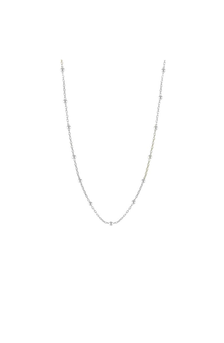 Spero London Bead Chain Sterling Silver Satellite Necklace, Main, color, Silver