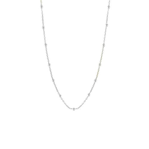Spero London Bead Chain Sterling Silver Satellite Necklace In Silver