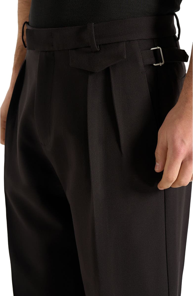 Manière De Voir Pierre Relaxed Fit Pleated Tailored Trousers - Black, Alternate, color, Black