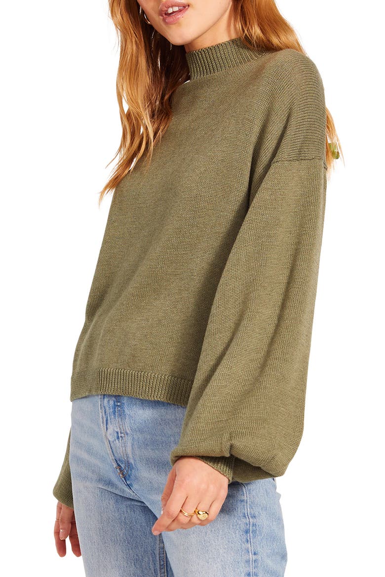 BB Dakota Sochi Balloon Sleeve Sweater, Alternate, color, MOSSY GREEN