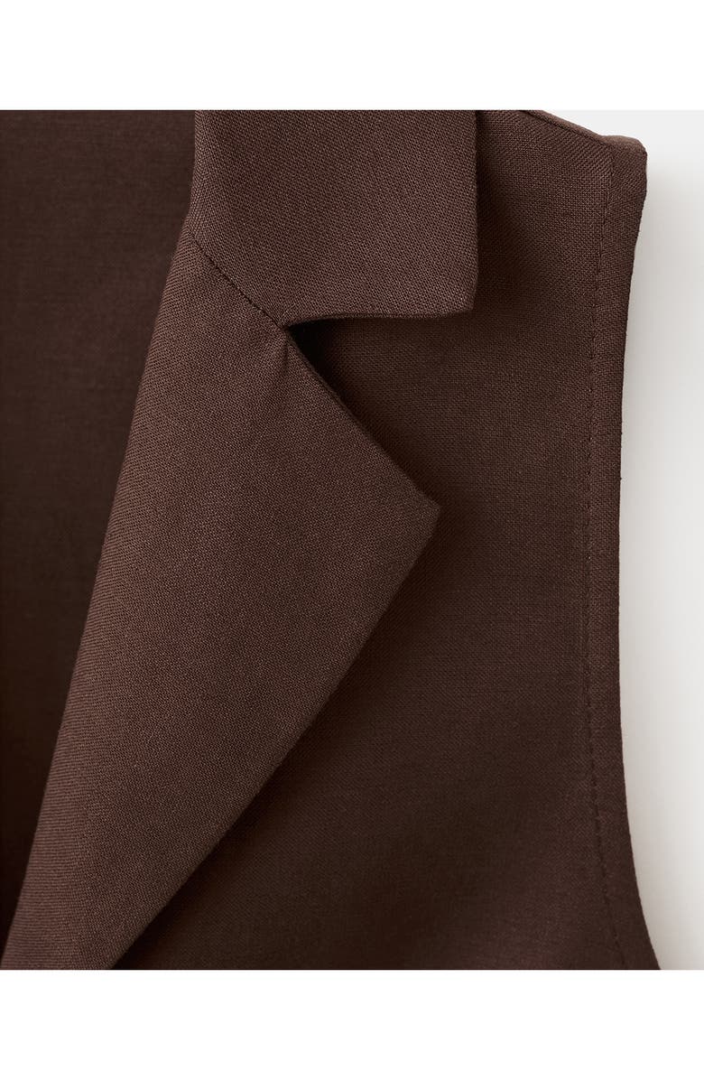 MANGO Tie Front Vest, Alternate, color, Chocolate