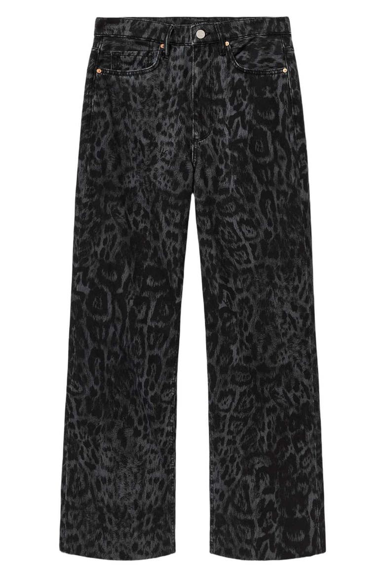 Blake Leopard Print Wide Leg Jeans, Alternate, color, LEPPO BLACK