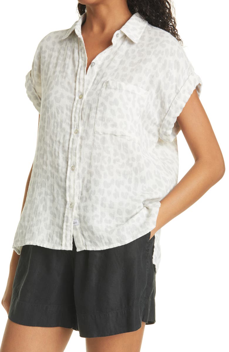 Rails Whitney Short Sleeve Linen Blend Camp Shirt, Alternate, color,