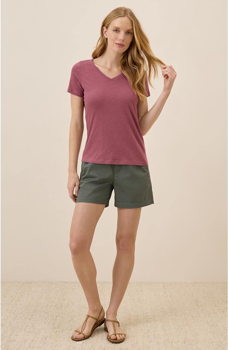 Pact Organic Cotton Featherweight Slub V-Neck Tee, Alternate, color, Mauve