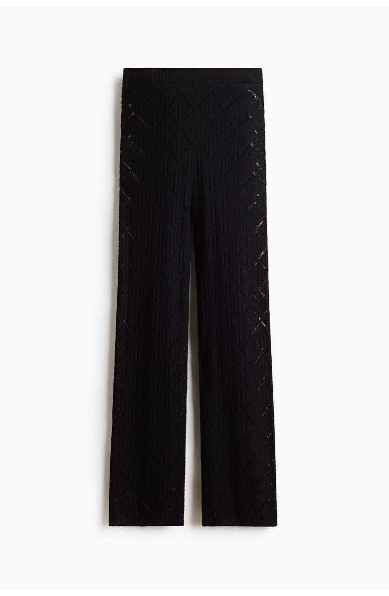 H&M Crochet-look Trousers, Main, color, Black