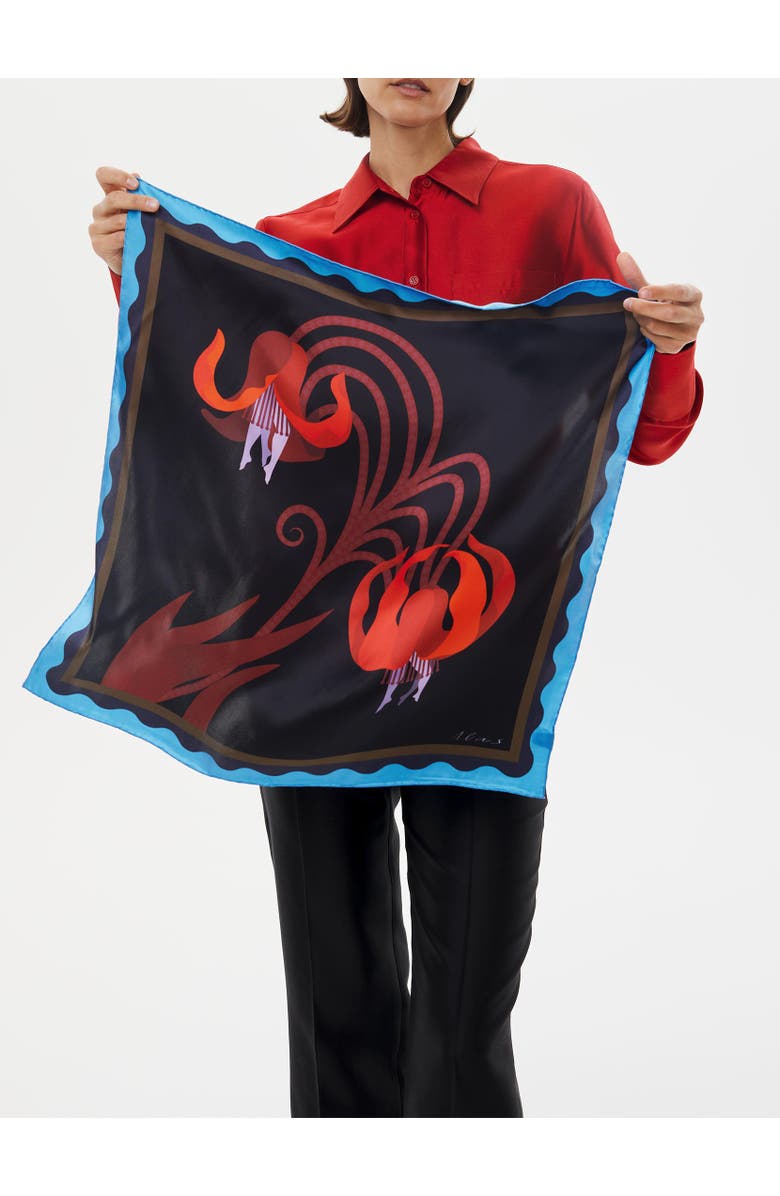 Alas Square Silk Shawl, Alternate, color, Late Bloomer