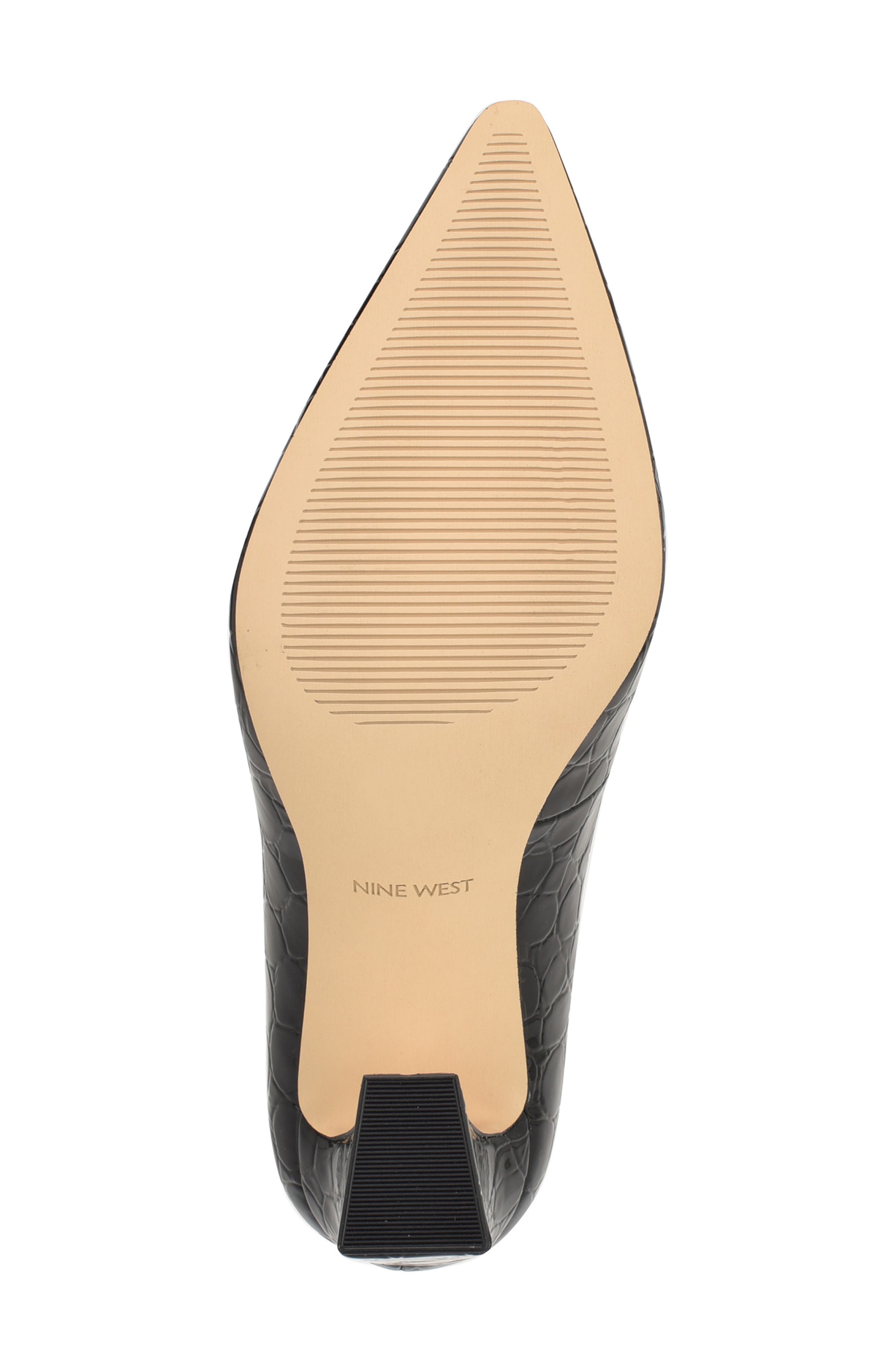 Nine West Tamant Pointed Toe Pump, Alternate, color, Black Croc