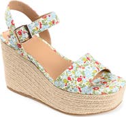 Journee Collection Pearrl Espadrille Platform Wedge Sandal