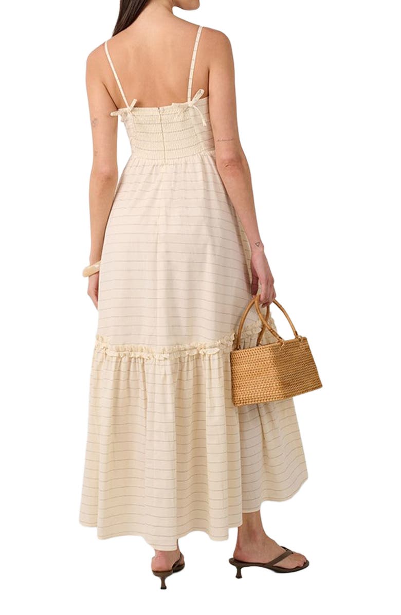 WeWoreWhat Ruffle Flare Midi Dress, Alternate, color, Antique Wht Mlt