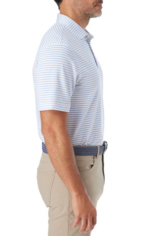 Fair Harbor Compass Print Polo In Light Blue Stripe