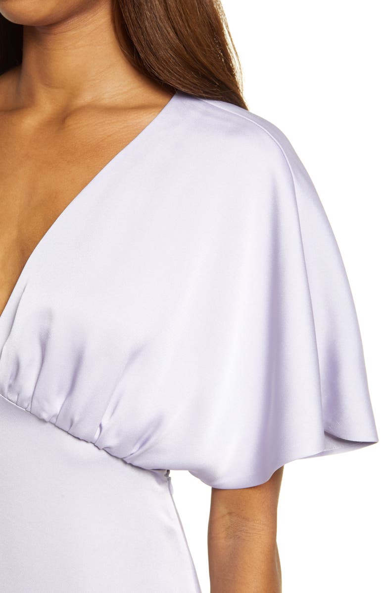 WAYF The Chiara Flutter Sleeve Satin Dress, Alternate, color,