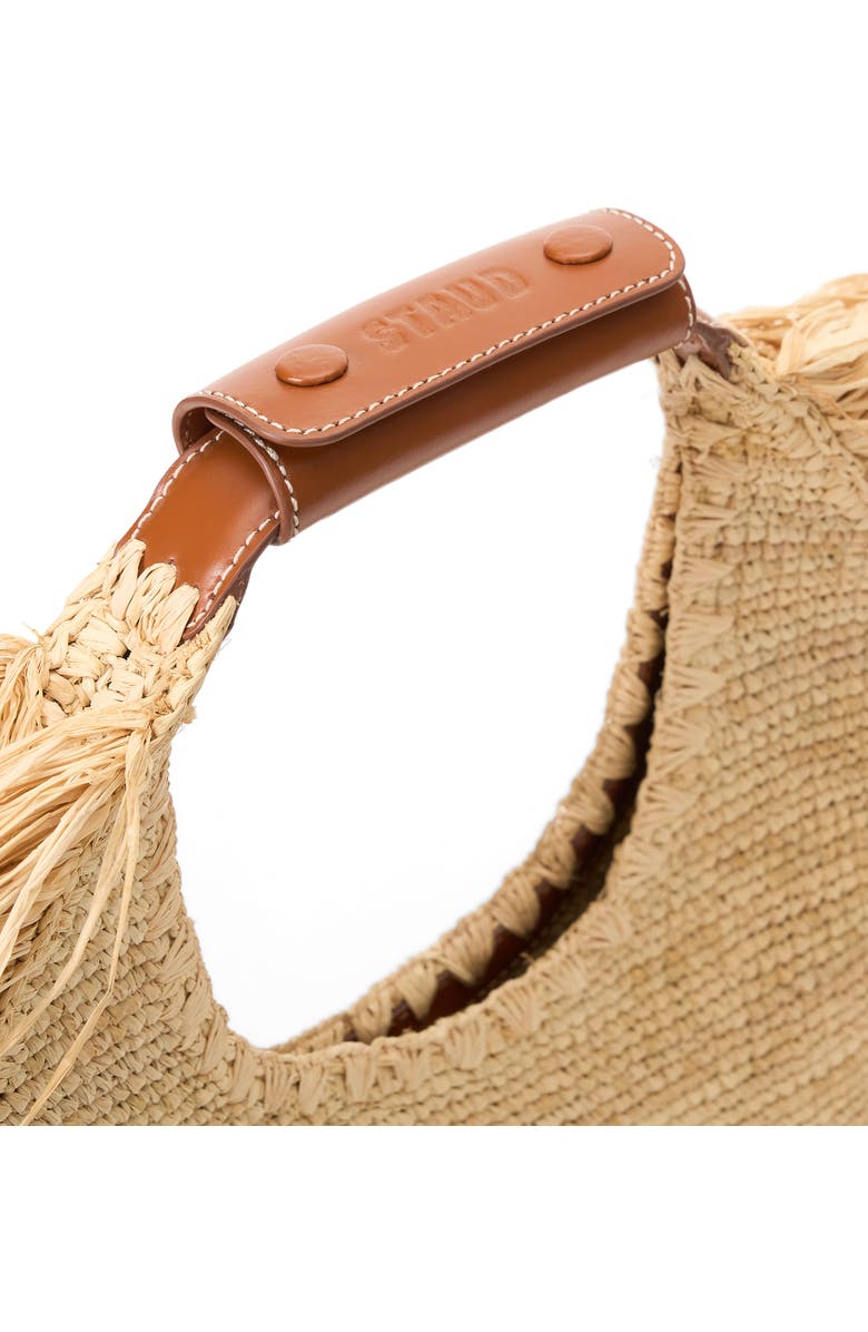 STAUD Moon Fringe Raffia Tote, Alternate, color,