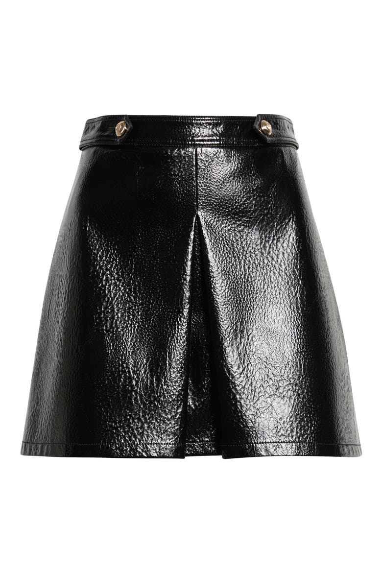 Diane Faux Leather Skirt, Alternate, color, BLACK