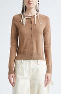 Simone Rocha Classic Faux Pearl Merino Wool & Silk Cardigan