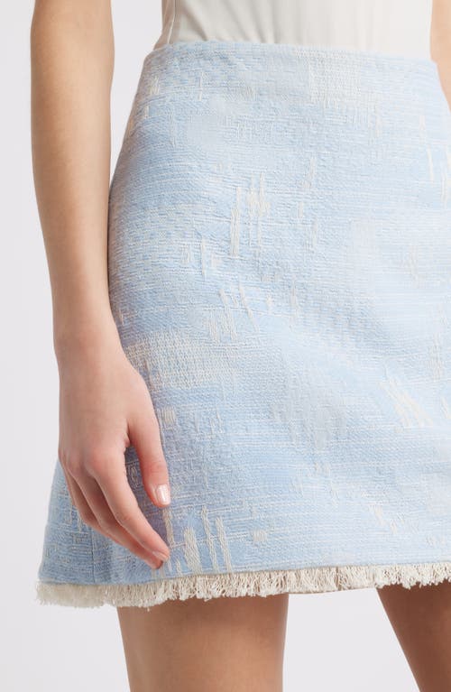 Kobi Halperin Rigby Fringe-hem Tweed Mini Skirt In Sky