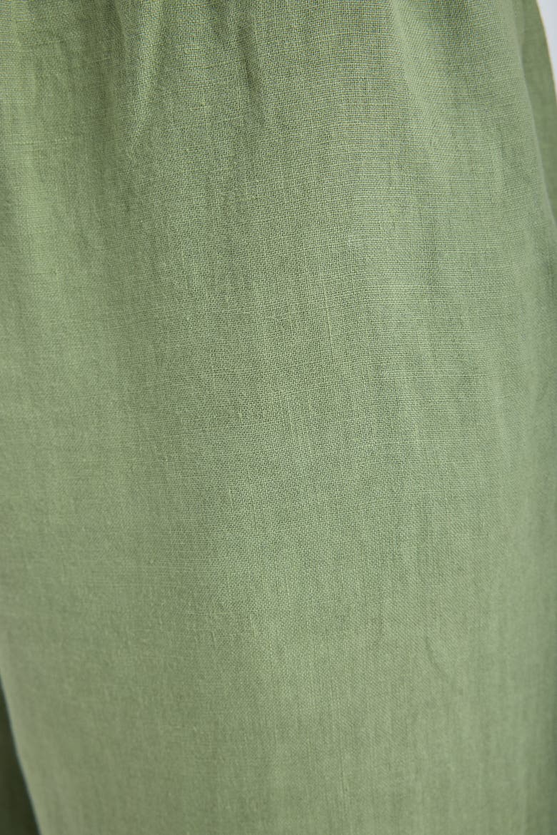 Ciel 100% Linen High-Waist Wide-Leg Pants, Alternate, color, Green
