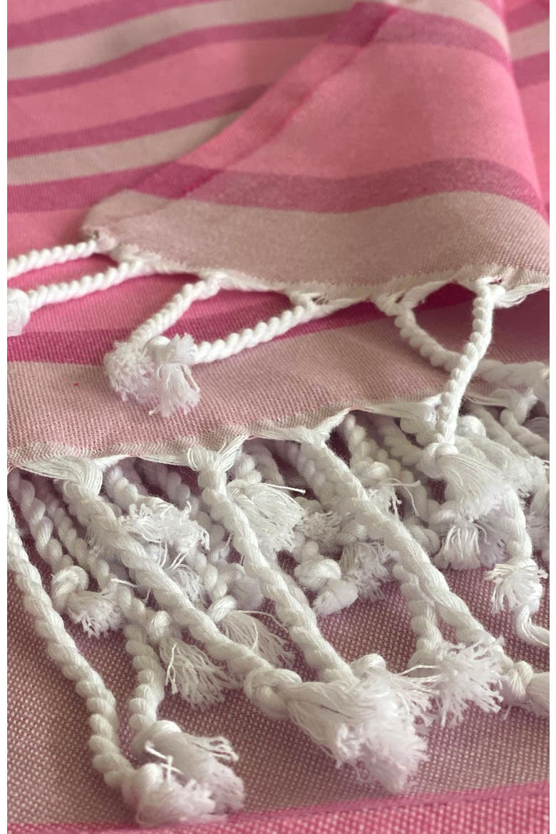 Samara Sustainable Turkish Towel Pink, Alternate, color, Pink