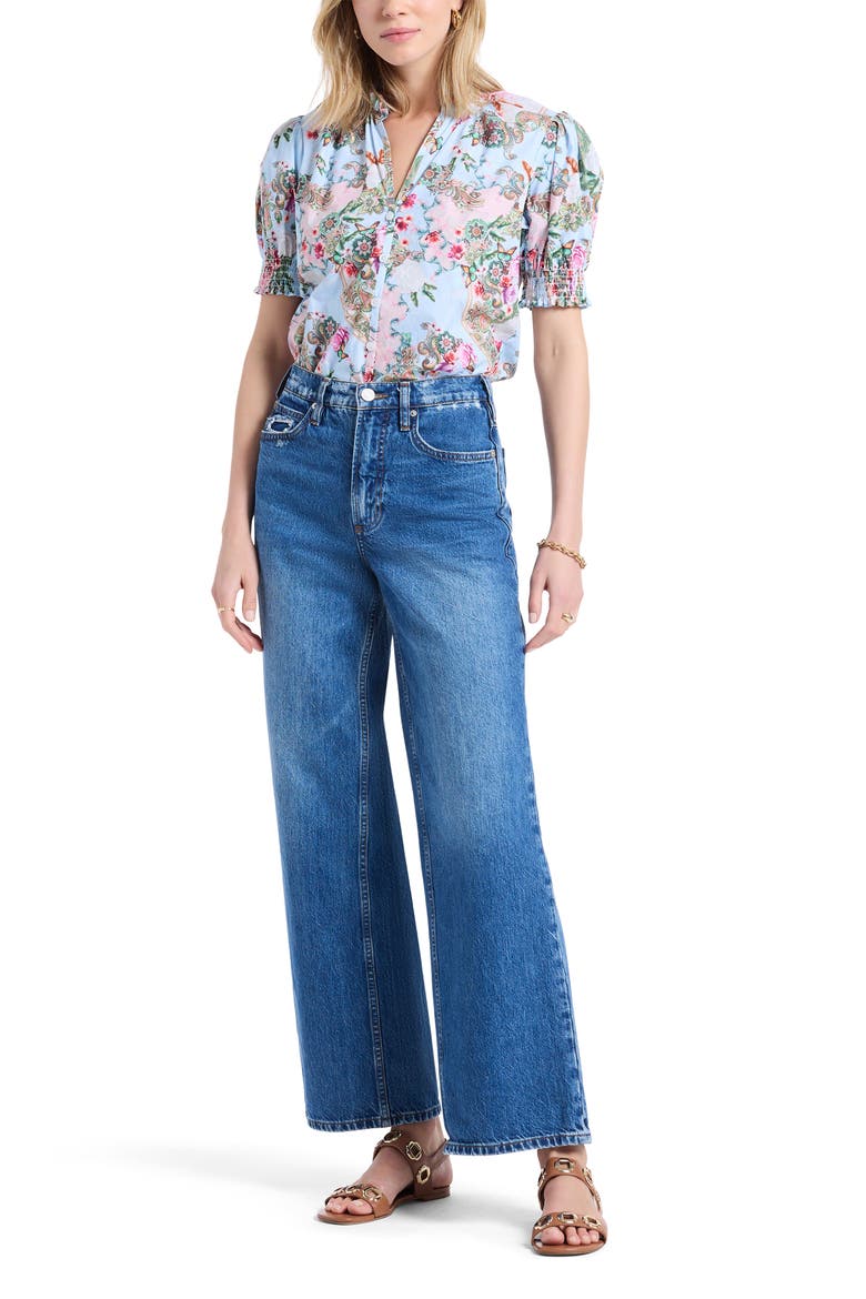 Mila Short Sleeve Woven Shirt, Alternate, color, MULTI