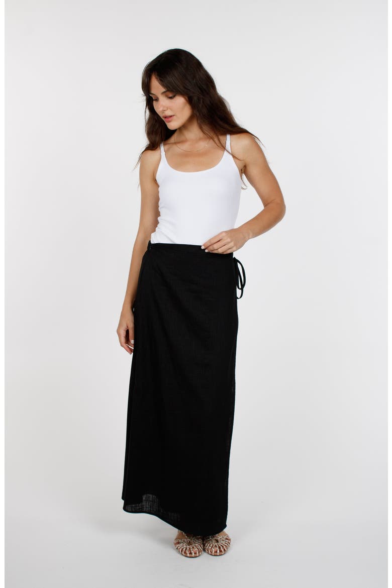 Marbella Wrap Skirt, Alternate, color, Noir
