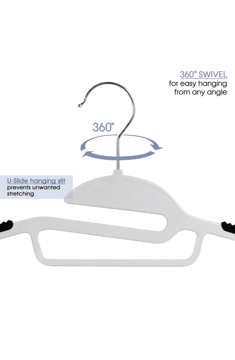 Elama Home 50 Piece Non Slip Hanger with U-slide, Alternate, color, Black