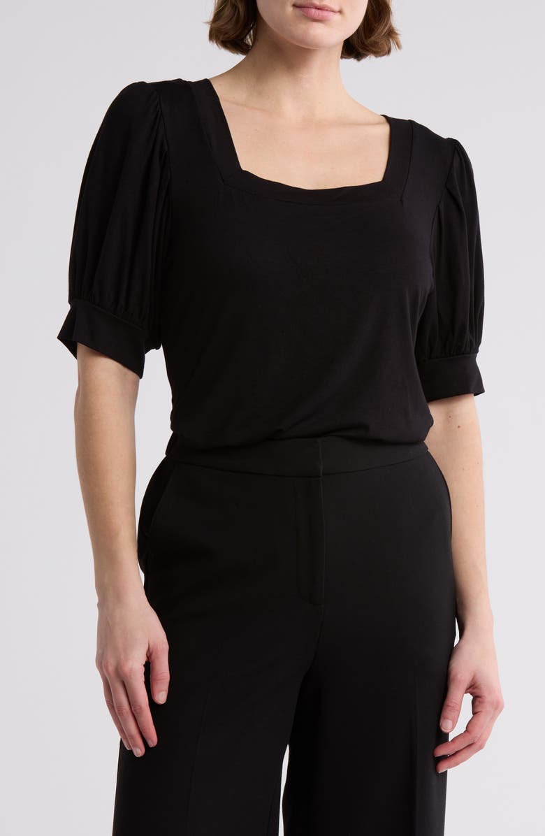 T Tahari Square Neck Banded Top, Main, color,