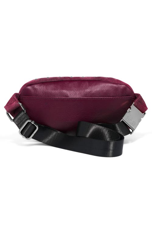 Aimee Kestenberg Milan Embellished Leather Belt Bag In Berry W/eyelets