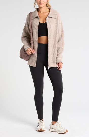 Zella Cozy Knit Zip-Up Cardigan | Nordstrom