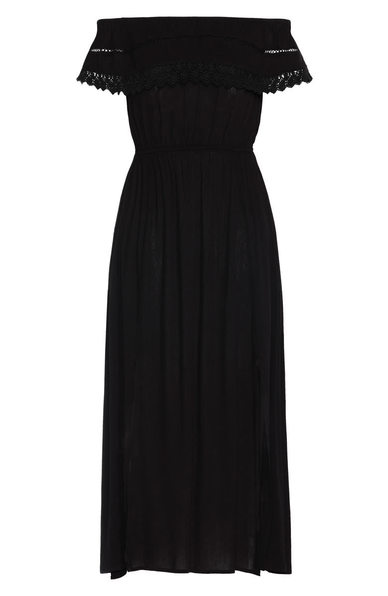 City Chic Tropicana Off the Shoulder Maxi Dress, Alternate, color,