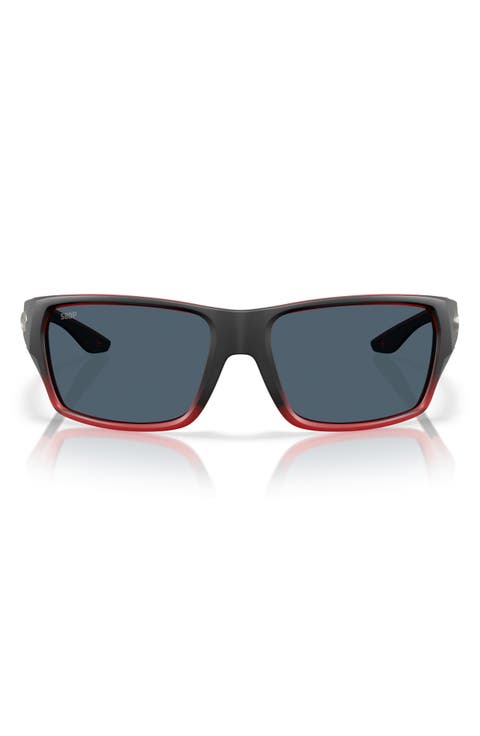 Tailfin 60mm Polarized Rectangular Sunglasses