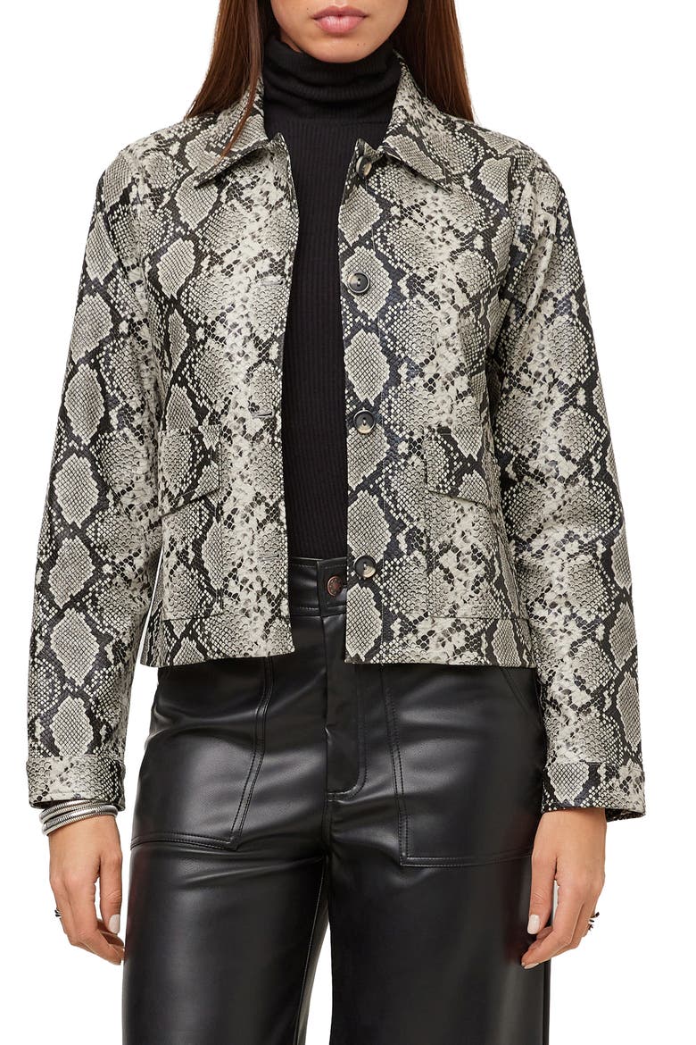 Victoria Faux Leather Jacket, Main, color, PRINT