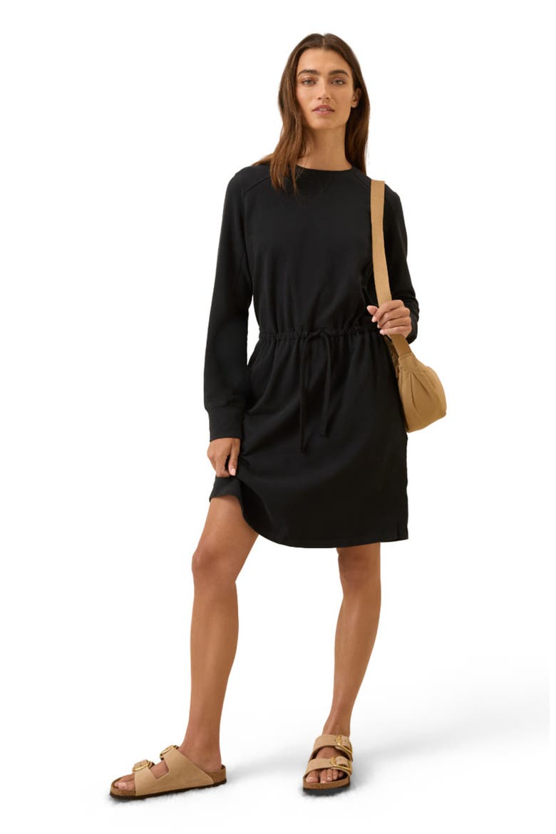 Organic Cotton CloudKnit Sweatshirt Dress, Main, color, Black