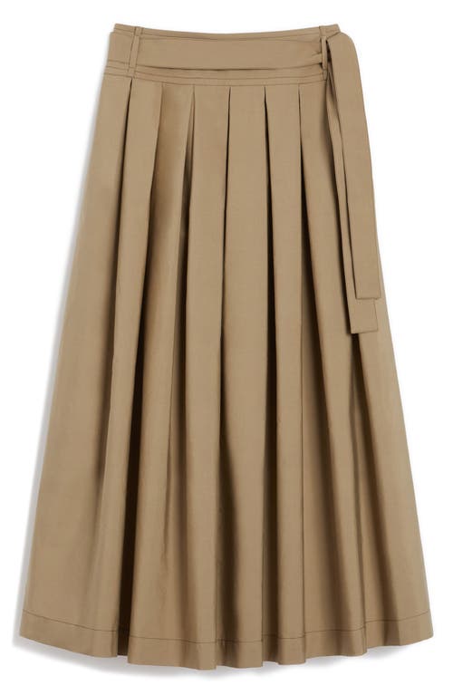 Weekend Max Mara Agiate Pleated Cotton Maxi Skirt In Sand