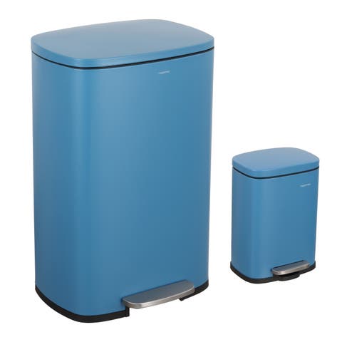 Connor Rectangular Trash Can with Soft-Close Lid and FREE Mini Trash Can