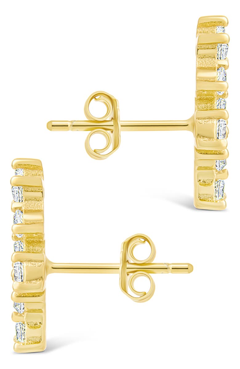 Sterling Forever Cubic Zirconia Ear Crawlers, Main, color, Gold