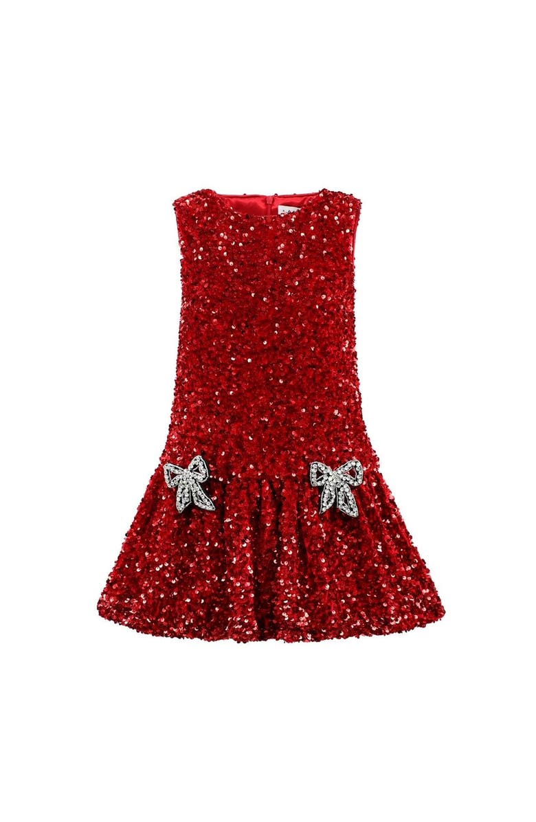 Lola + The Boys Ruby Bows Dress, Alternate, color, Red
