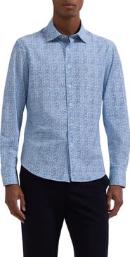 Bugatchi James OoohCotton® Watercolor Floral Twill Button-Up Shirt