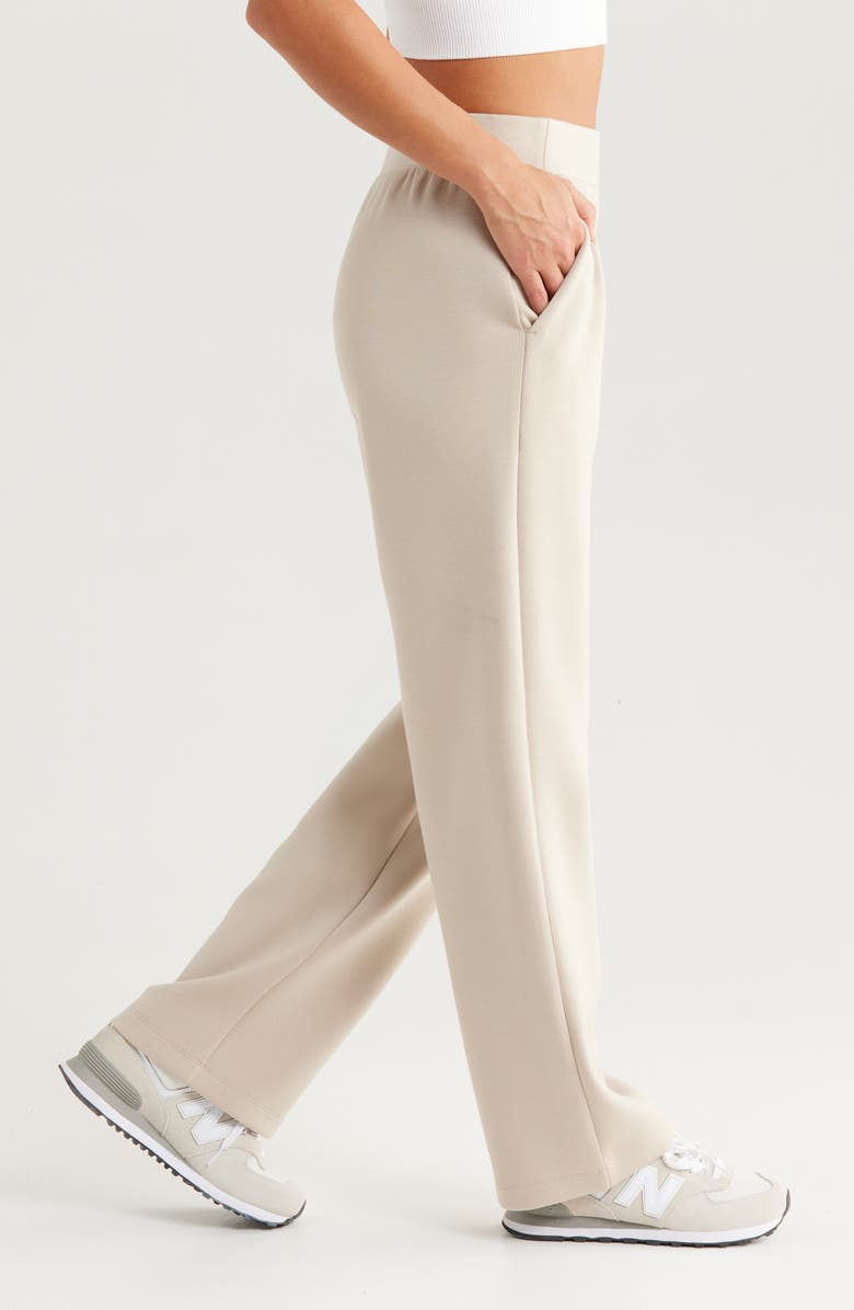 Zella Luxe Wide Leg Pocket Pants, Alternate, color, Tan Oxford