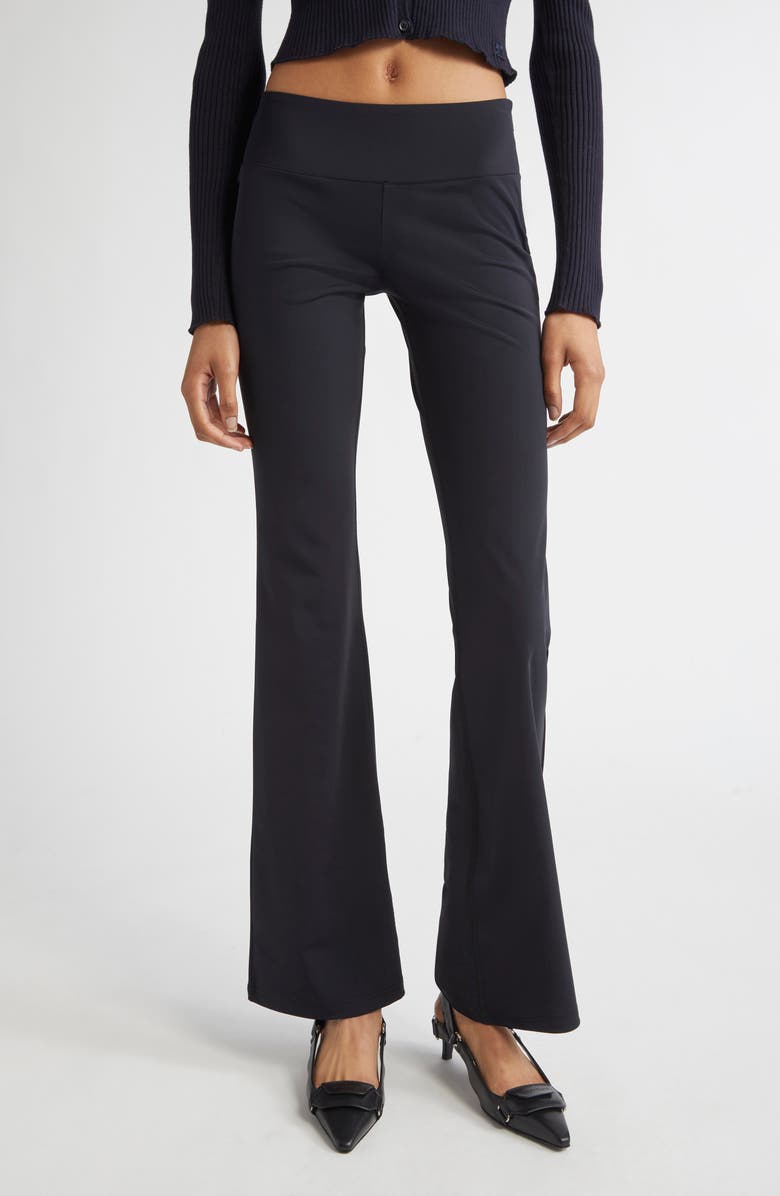 Courrèges Low Rise Scuba Knit Bootcut Pants, Main, color, Black