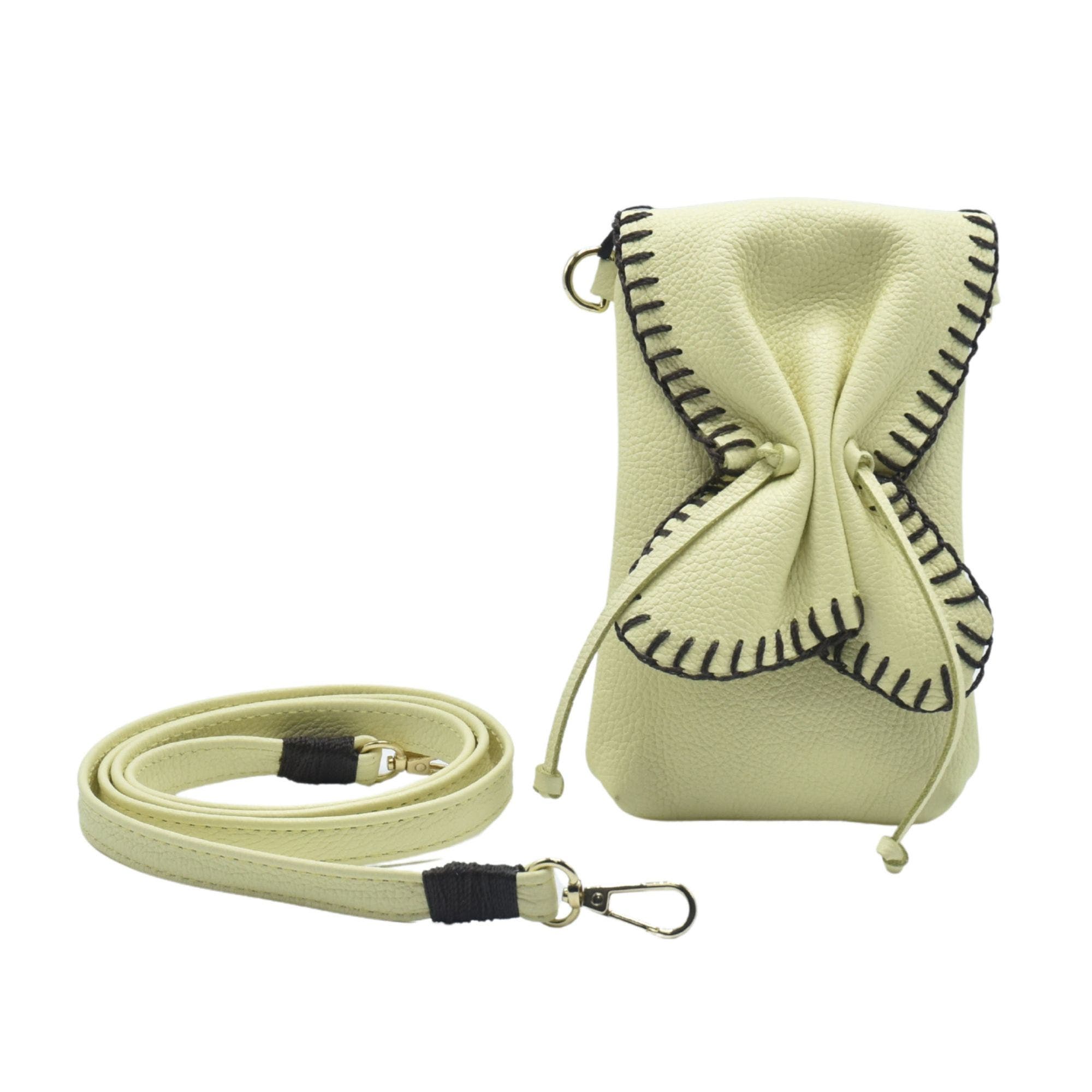 Cell Phone Butterfly Leather Bag, Main, color, Lemon