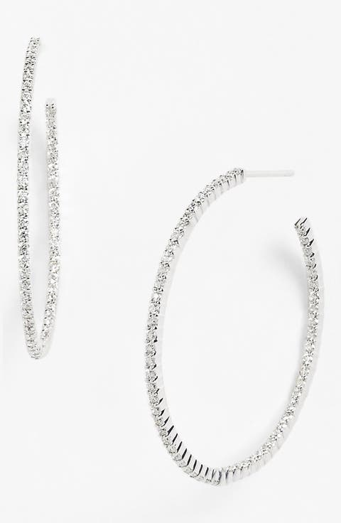 Diamond Inside Out Hoop Earrings (Nordstrom Exclusive)