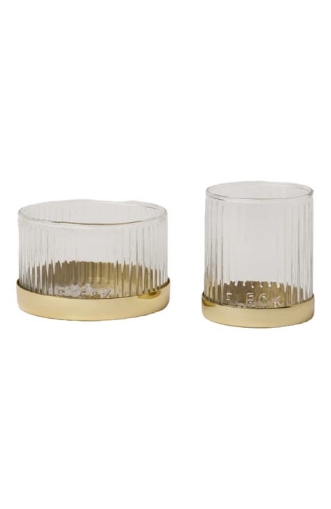 Fluted Glass Votive Set