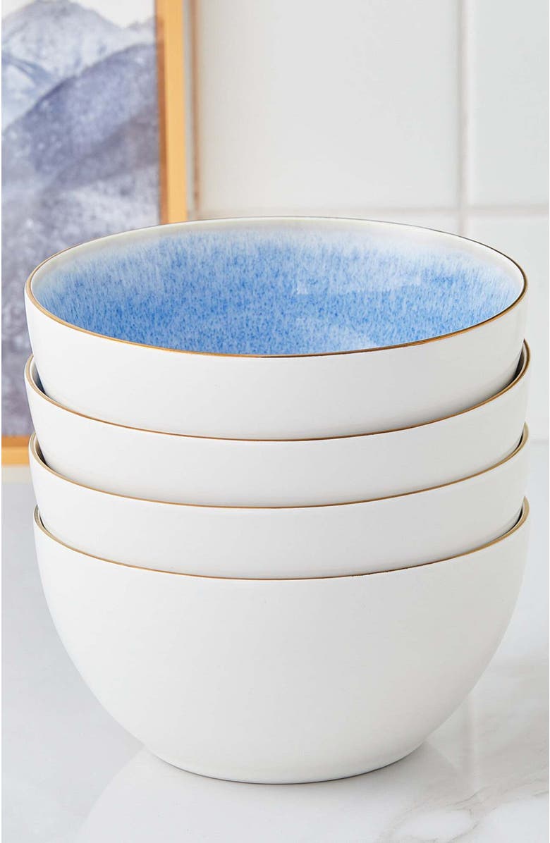 Stone Lain Josephine Porcelain 4-Piece Bowl Set, Alternate, color, Blue