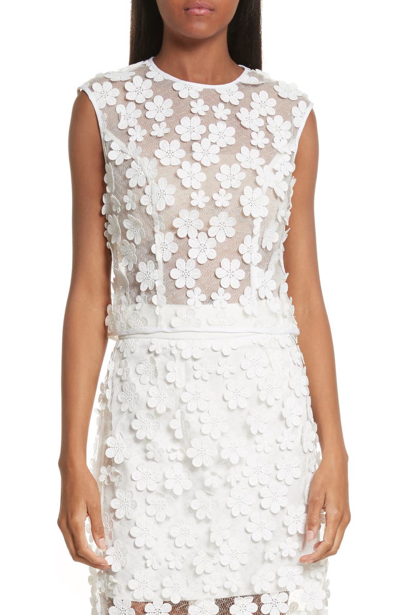 Milly Irena Floral Appliqué Top, Main, color, 