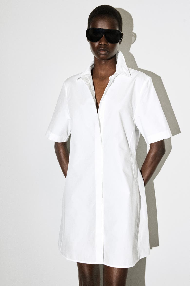 co cotton shirt dress COS Women's Waisted Shirt Dress in Gray | Cotton